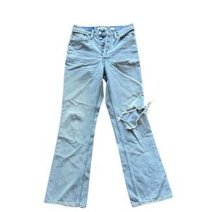 RE/DONE Light Wash Boot Cut Distressed Jeans - 27